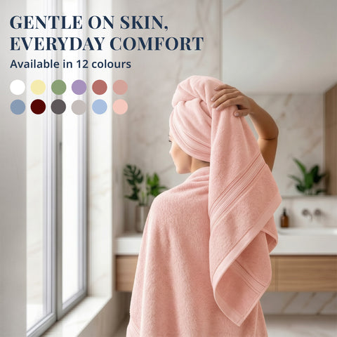 Lane Linen 100% Cotton Bath Towel | 575 Gsm | Ultra Soft Zero Twist Yarn