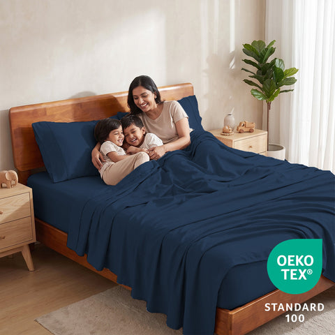 Organica | 100% organic Cotton Sheet Set | Soft & Breathable Fabric | 3 Piece (1 Bedsheet + 2 Pillow Covers) | Percale Weave | GOTS Certified - Double Bed Sheet Set
