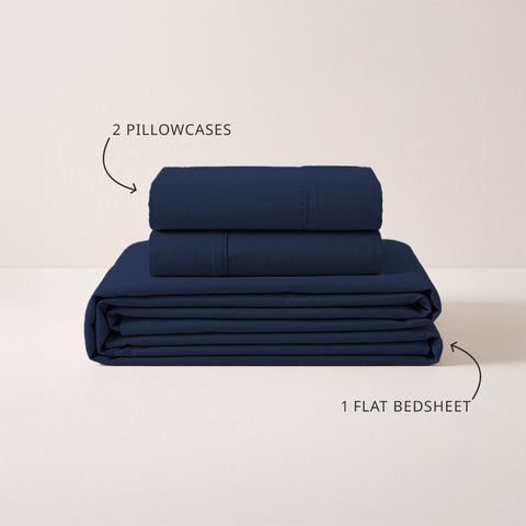 Organica | 100% organic Cotton Sheet Set | Soft & Breathable Fabric | 3 Piece (1 Bedsheet + 2 Pillow Covers) | Percale Weave | GOTS Certified - Double Bed Sheet Set