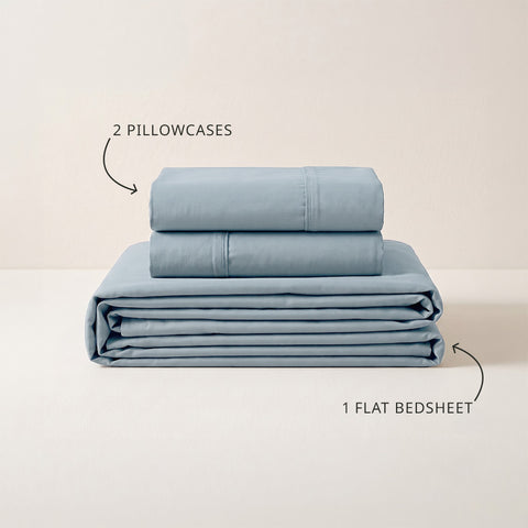 Organica | 100% organic Cotton Sheet Set | Soft & Breathable Fabric | 3 Piece (1 Bedsheet + 2 Pillow Covers) | Percale Weave | GOTS Certified - Double Bed Sheet Set