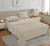  400TC 100% Organic Gres Cotton Ivory Colour Bedsheet With 2 Pillows with 2 Photo Frames in a Decorative Room
