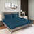 Gres Cotton Legion Blue Colour Bedsheet With 2 Pillows with 2 Photo Frames in a Decorative Room
