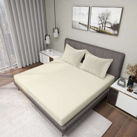 Lane Linen 400TC 100% Organic Cotton King Flat Sheet Set - Tan - Lane Linen