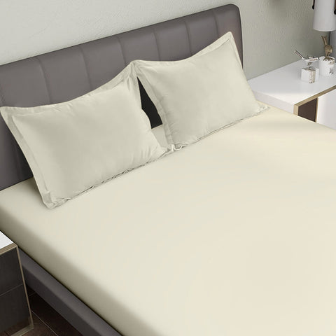 Lane Linen Tan Colour Bedsheet With 2 Pillows