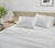 GRES_400TC_ White Colour Bedsheet With 2 Pillows With A Night Lamp Beside the Bed, Soft & Durable Bedsheets