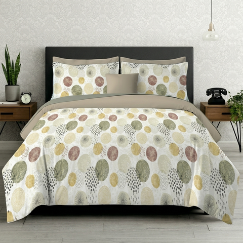 Symphony | 100% Cotton Sheet Set | Soft & Breathable Fabric | 3 Piece (1 Bedsheet + 2 Pillow Covers) | Double Bed Sheet Set