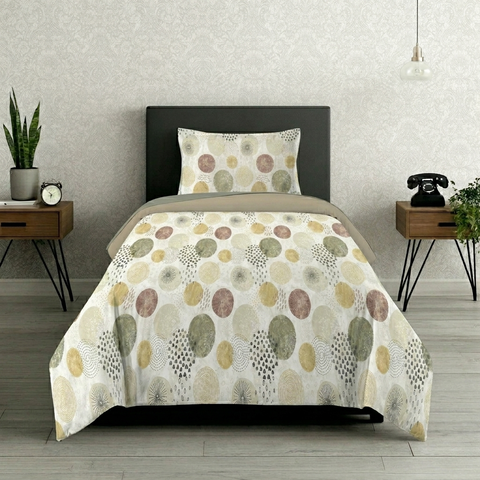 Symphony | 100% Cotton Sheet Set | Soft & Breathable Fabric | 2 Piece (1 Bedsheet + 1 Pillow Cover) | Single Bed Sheet Set