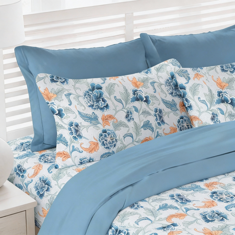Colorado | 100% Cotton 120TC | Eco-friendly & Wrinkle-free | 3 piece (1 Bedsheet + 2 Pillow Covers) | Super King Bed Sheet Set