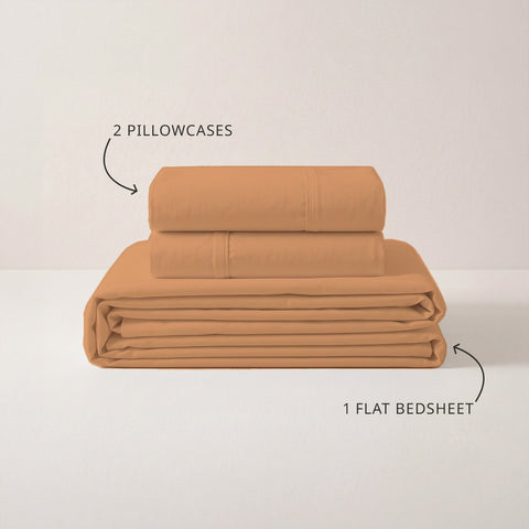 Urban Chic | 100% Cotton 400TC Sheet Set | Soft & Breathable, Wrinkle-Free, Eco-Friendly Bedding | 3 Piece ( 1 Bedsheet + 2 Pillow Cover ) | Sateen Weave | Oeko-TEX Certified | Super King Bed Sheet Set