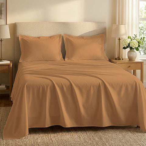 Urban Chic | 100% Cotton 400TC Sheet Set | Soft & Breathable, Wrinkle-Free, Eco-Friendly Bedding | 3 Piece ( 1 Bedsheet + 2 Pillow Cover ) | Sateen Weave | Oeko-TEX Certified | Super King Bed Sheet Set