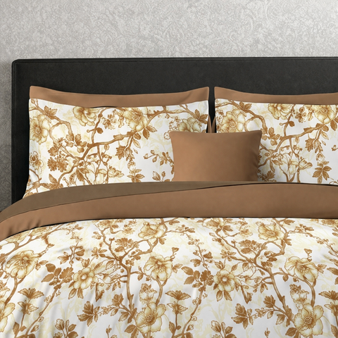 Symphony | 100% Cotton Sheet Set | Soft & Breathable Fabric | 3 Piece (1 Bedsheet + 2 Pillow Covers) | Double Bed Sheet Set