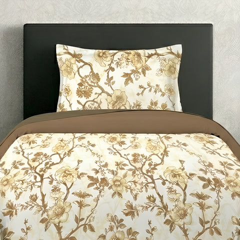 Symphony | 100% Cotton Sheet Set | Soft & Breathable Fabric | 2 Piece (1 Bedsheet + 1 Pillow Cover) | Single Bed Sheet Set