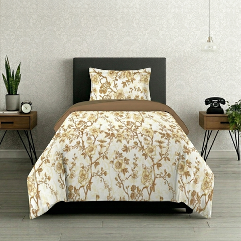 Symphony | 100% Cotton Sheet Set | Soft & Breathable Fabric | 2 Piece (1 Bedsheet + 1 Pillow Cover) | Single Bed Sheet Set