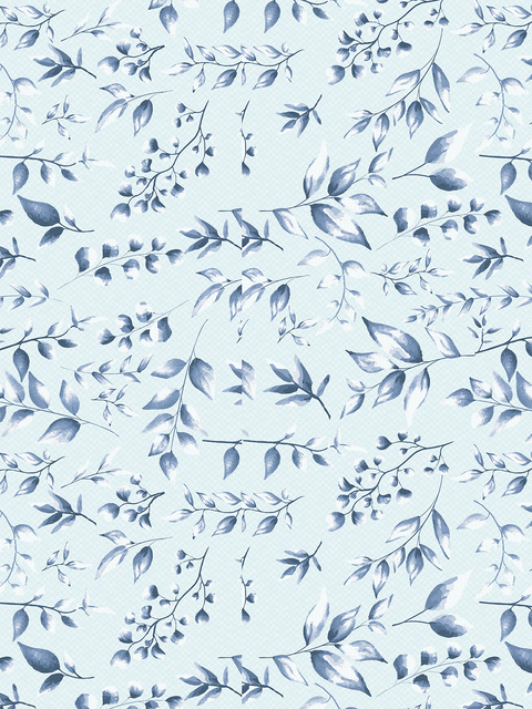 Floral Pattern Design With Blue & White Colour Flowers on White & Blue  Background
