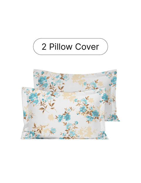 Two floral pillow covers on a white background