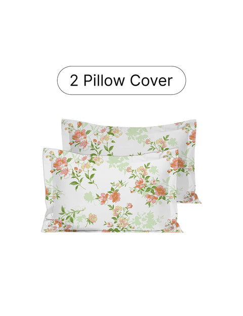 Two floral pillow covers on a white background