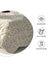 Textured fabric with floral pattern and icons indicating breathability, eco-friendliness, and ethical production on a white background.