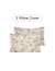 Two floral-patterned pillow covers on a white background