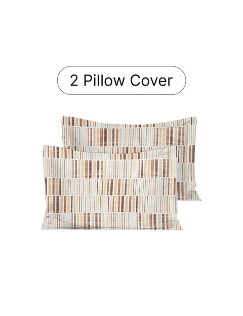 Two striped pillow covers on a white background with '2 Pillow Cover' text above.