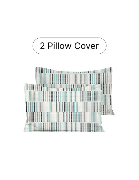 Two striped pillow covers on a white background with '2 Pillow Cover' text above.