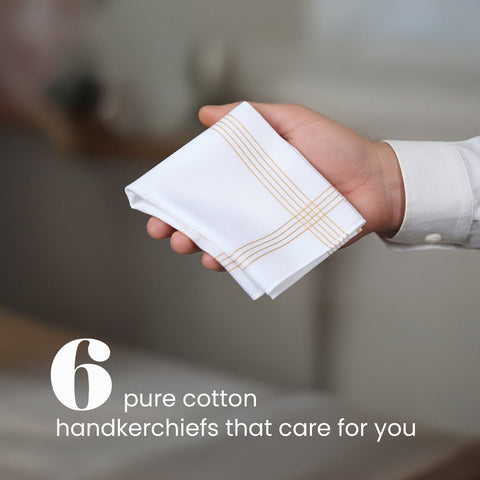 LANE LINEN Handkerchief for Men – 100% Pure Cotton White Hankies – Soft, Absorbent & Comfortable – Perfect for Daily Carry, Office & Travel – 41cm x 41cm