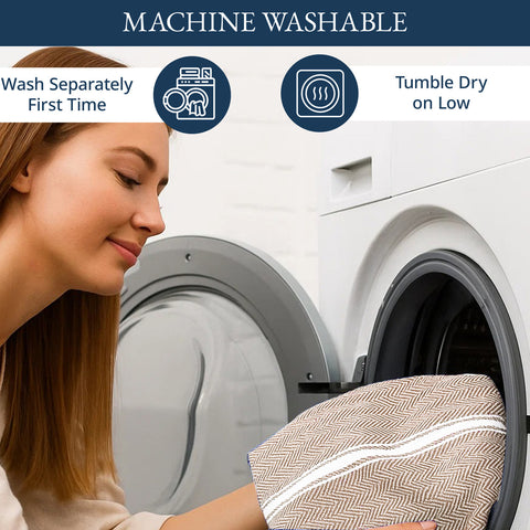 Herringbone Kitchen Towel - 100% Pure Cotton Dish Towels for Kitchen, Pack of 6 - Beige Chambrey KHUSPAL HOME TEXTILE LLP