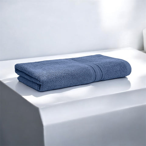 Lane Linen 100% Cotton Bath Towel for Bathroom - Zero Twist Yarn, 575 GSM (Dusk Blue) - Lane Linen