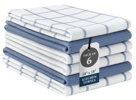 Herringbone Kitchen Towel - 100% Pure Cotton Dish Towels for Kitchen, Pack of 6