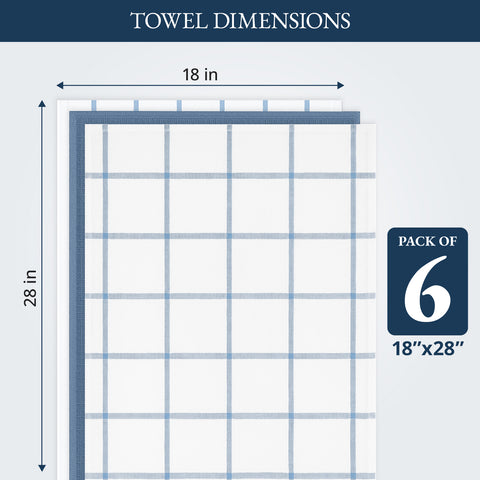 Herringbone Kitchen Towel - 100% Pure Cotton Dish Towels for Kitchen, Pack of 6