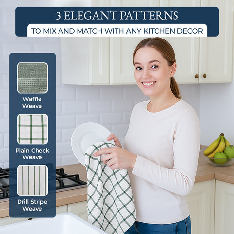 Multiweave Kitchen Towel And Dishcloths Set - Pack of 12
