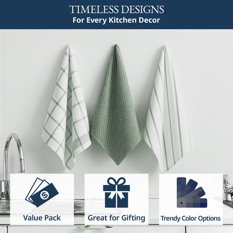 Multiweave Kitchen Towel And Dishcloths Set - Pack of 12