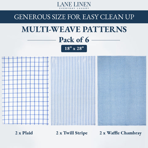 Herringbone Kitchen Towel - 100% Pure Cotton Dish Towels for Kitchen, Pack of 6