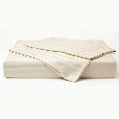 Galaxy | 100% Cotton 250 TC Damask Stripe | Eco-friendly & Wrinkle-free | 3 Piece (1 Bedsheet + 2 Pillow Covers) | Sateen Weave | Double Bed Sheet Set