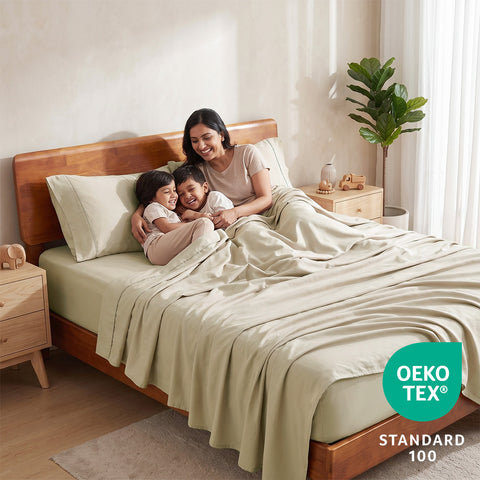 Organica | 100% organic Cotton Sheet Set | Soft & Breathable Fabric | 3 Piece (1 Bedsheet + 2 Pillow Covers) | Percale Weave | GOTS Certified - Double Bed Sheet Set
