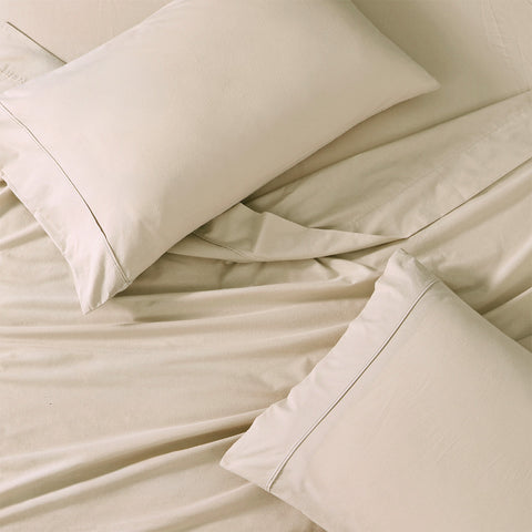 Organica | 100% organic Cotton Sheet Set | Soft & Breathable Fabric | 3 Piece (1 Bedsheet + 2 Pillow Covers) | Percale Weave | GOTS Certified - Double Bed Sheet Set