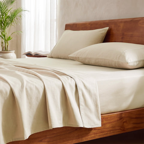 Organica | 100% organic Cotton Sheet Set | Soft & Breathable Fabric | 3 Piece (1 Bedsheet + 2 Pillow Covers) | Percale Weave | GOTS Certified - Double Bed Sheet Set