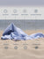Blue Color Beach Towel Displaying features like quick dry, sandproof, breathable, machine washable, absorbent, compact,versatile, Stylish Design