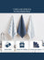 Three kitchen towels hanging on a rack with promotional text and icons indicating value for money product, great for gifting products, trendy Color Options available