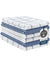 Stack of blue and white checkered kitchen towels with a label indicating 'Pack of 6'.