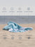 Aqua towel on sand with text highlighting features like quick dry, sand proof, breathable, machine washable, absorbent, compact, versatile, and stylish design.