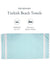 Turkish beach towel with text indicating size and quantity on a white background and pack of 2 Beach Towels