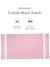 Candy Pink Turkish beach towel with product details as size and pack of 2 beach towels