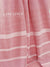 Displaying Close-up of pink fabric with white stripes and 'Lane Linen' branding