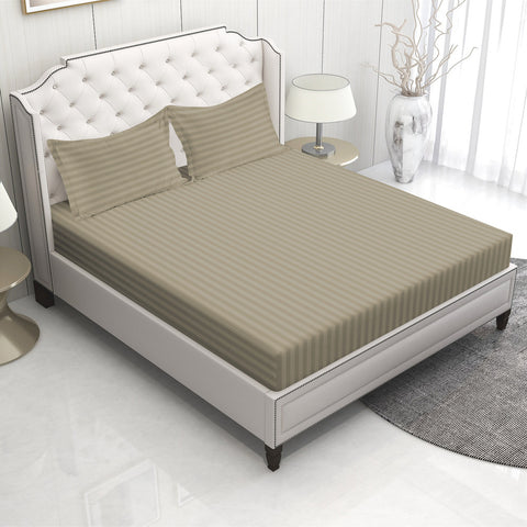 Taupe Colour Bedsheet With 2 Pillows, Organic & Sustainable Bedsheet 