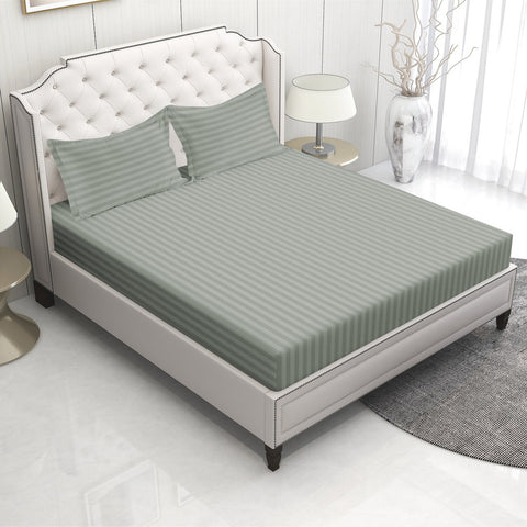 SilverColour Bedsheet With 2 Pillows, Organic & Sustainable Bedsheet 