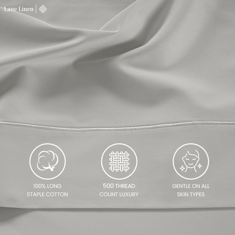Silver Colour Bedsheet, Long Staple Cotton Bedsheet, Gentle On All Skin Types