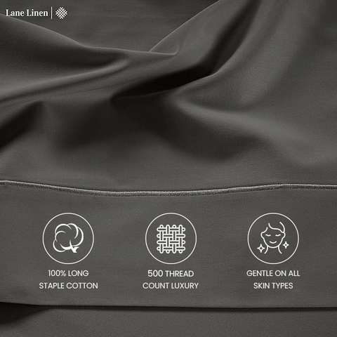 Charcoal Colour Bedsheet, Long Staple Cotton Bedsheet, Gentle On All Skin Types