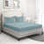 French Blue Alyssa Strip King Satin Sheet With 2Pillows