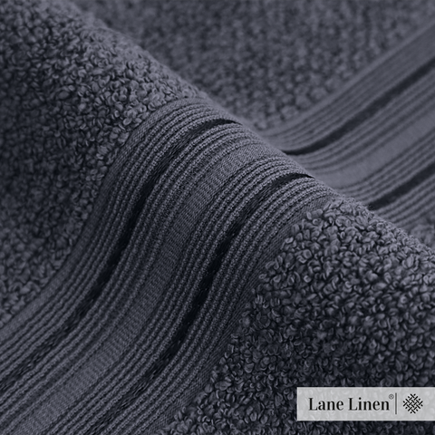 Lane Linen 100% Cotton Bath Towel for Bathroom - Zero Twist Yarn, 575 GSM (Charcoal) - Lane Linen
