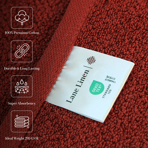 Lane Linen Bath Towels, 100% Premium Cotton Bath Towels, Durable & Long Lasting Bath Towels,Ideal Weight 295 GSM, Super Absorbance Hand Towels, Dark Brown Colour Bath Towel 